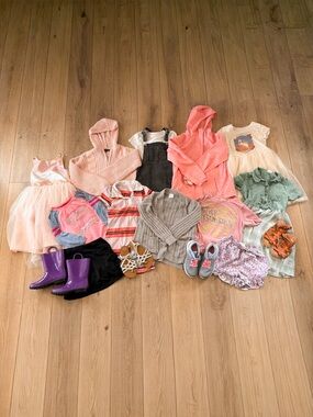 GIRLS SPRING SUMMER CLOTHING LOT BUNDLE SIZE MEDIUM TRENDY COMFY PASTEL
